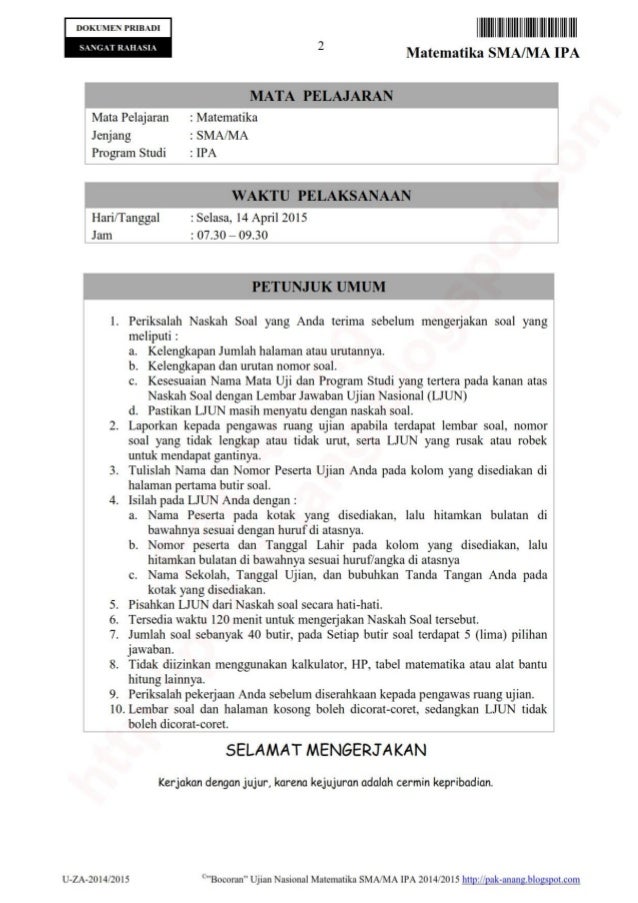 Soal Un Sma Ipa 2014 Pdf
